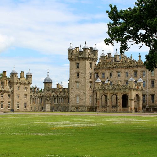 Image of a castle and a lawn